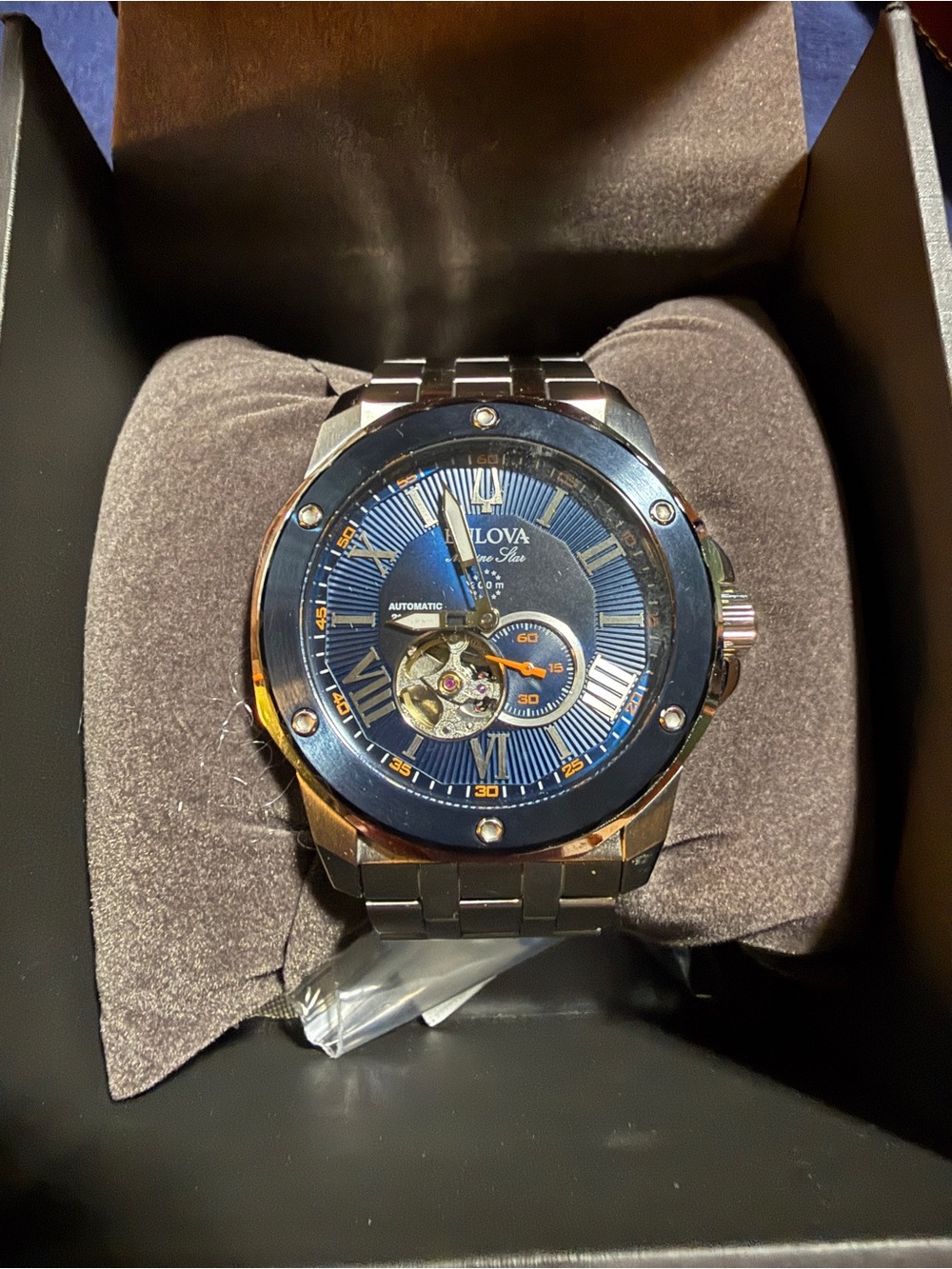Bulova Marine Star Automatic Blue Dial Men’s Stainless Steel Bracelet Watch